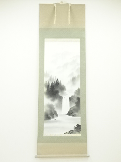 JAPANESE HANGING SCROLL / HAND PAINTED / WATERFALL